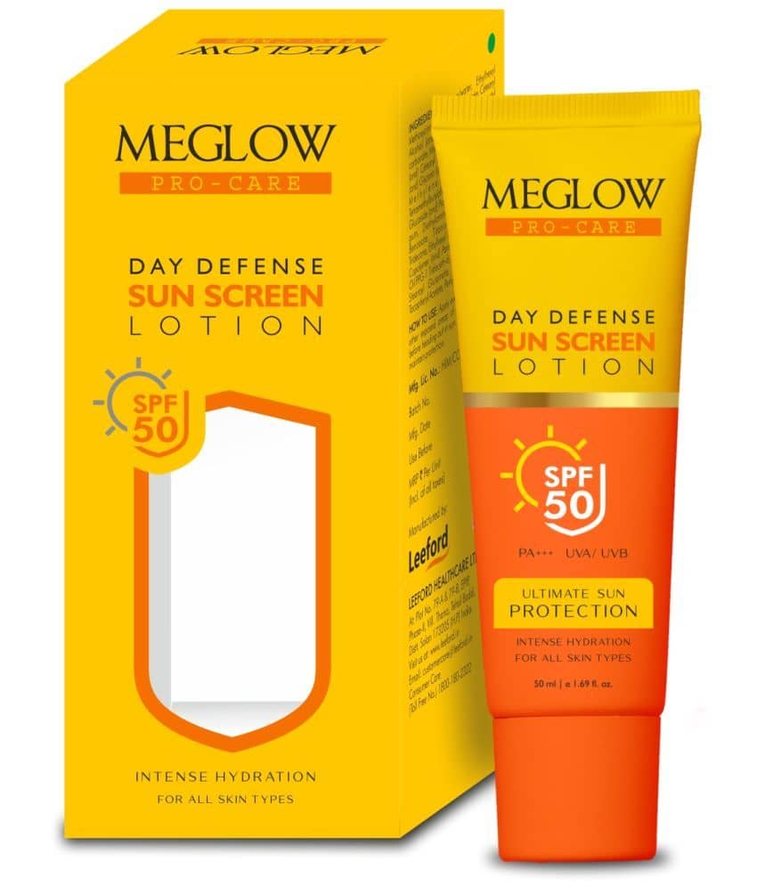Meglow Pro-Care SPF 50 PA+++ Sunscreen Lotion for Face & Body for All Skin Types 50ml