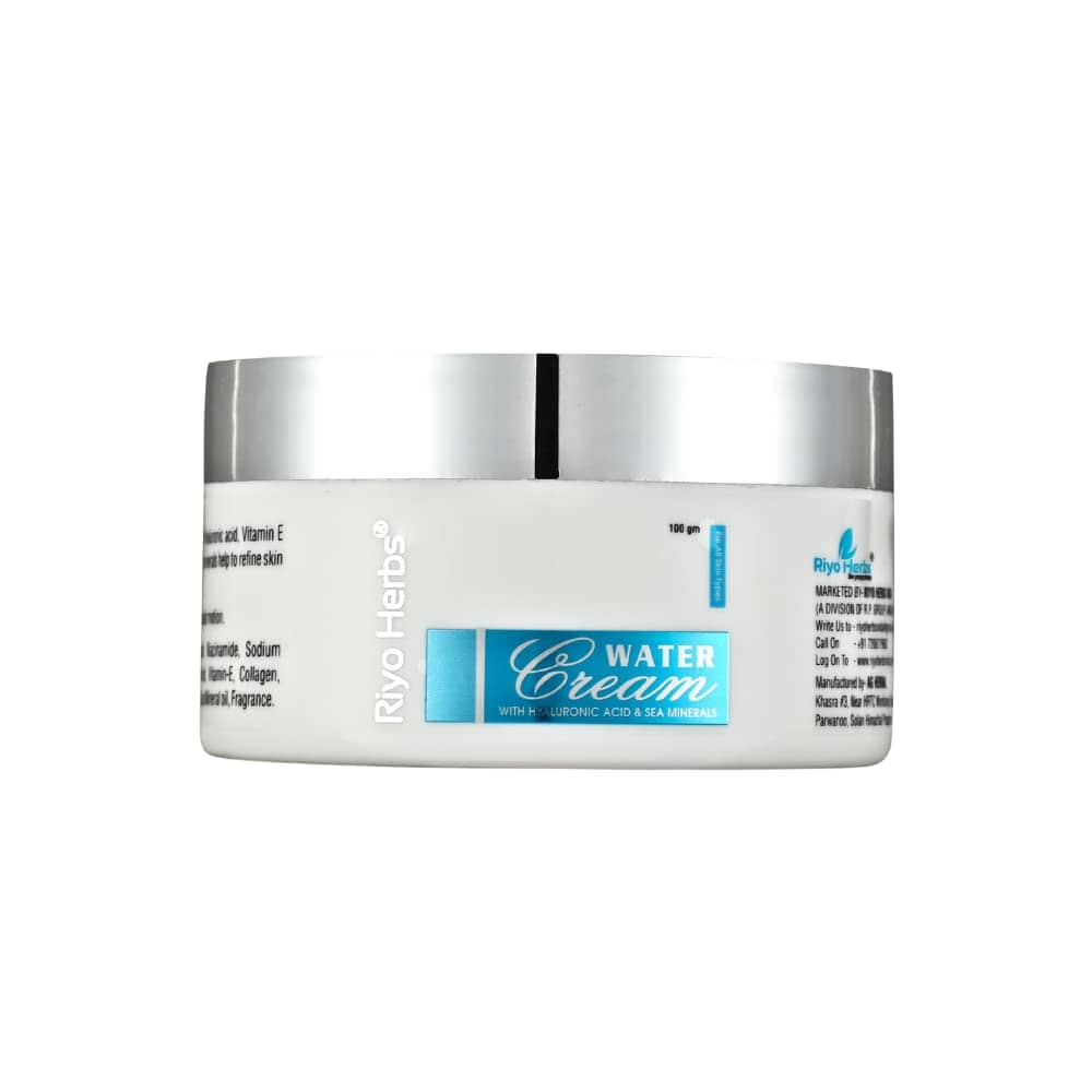 Riyo Herbs Water Cream 100gm | With Vitamin E, Hyaluronic Acid & Aloe Vera Extracts