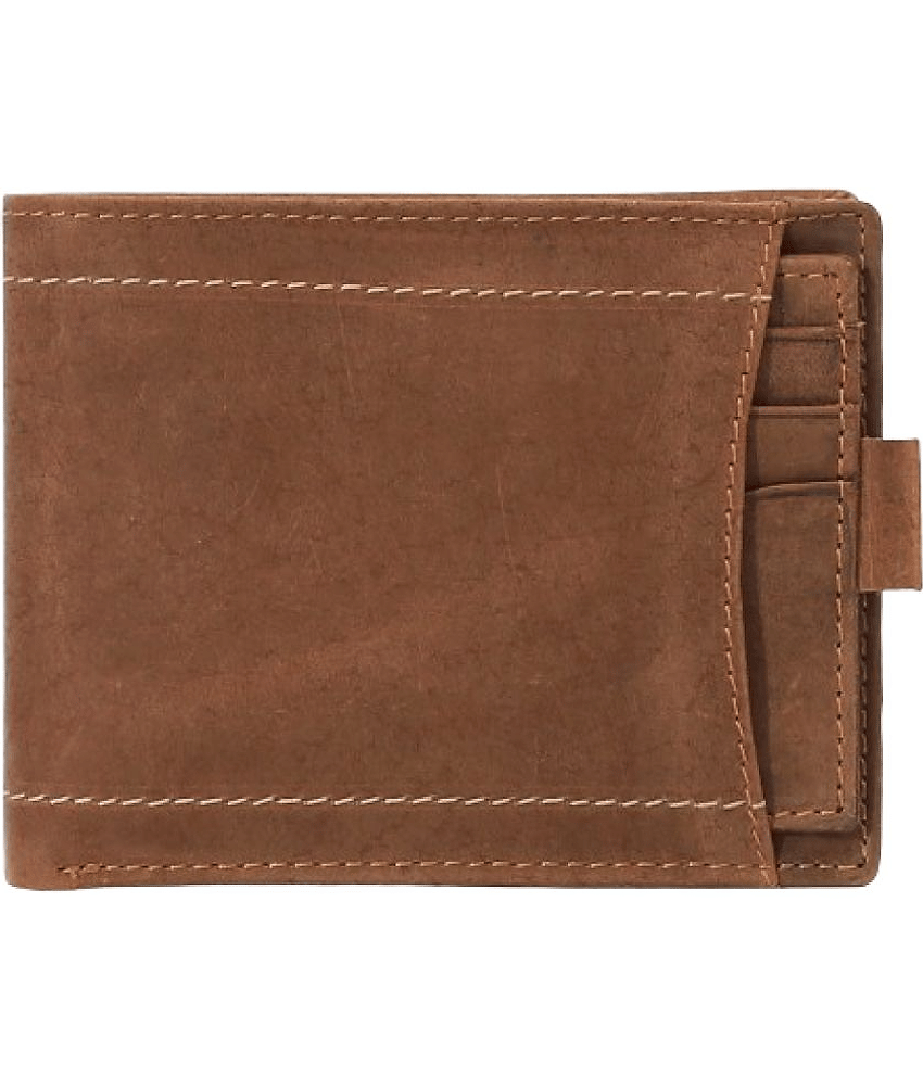 SAQAFY Khaki Leather Men's Two Fold Wallet,RFID Wallet,Regular Wallet ( Pack of 1 )