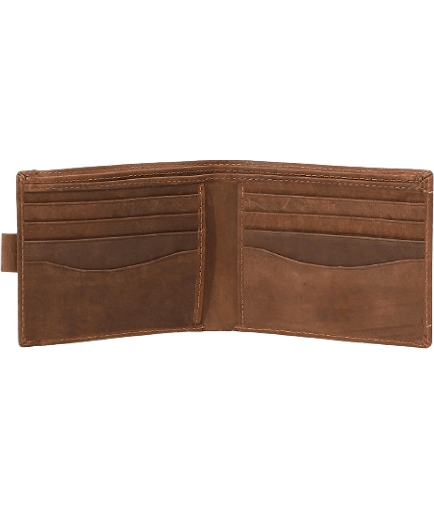 SAQAFY Khaki Leather Men's Two Fold Wallet,RFID Wallet,Regular Wallet ( Pack of 1 )