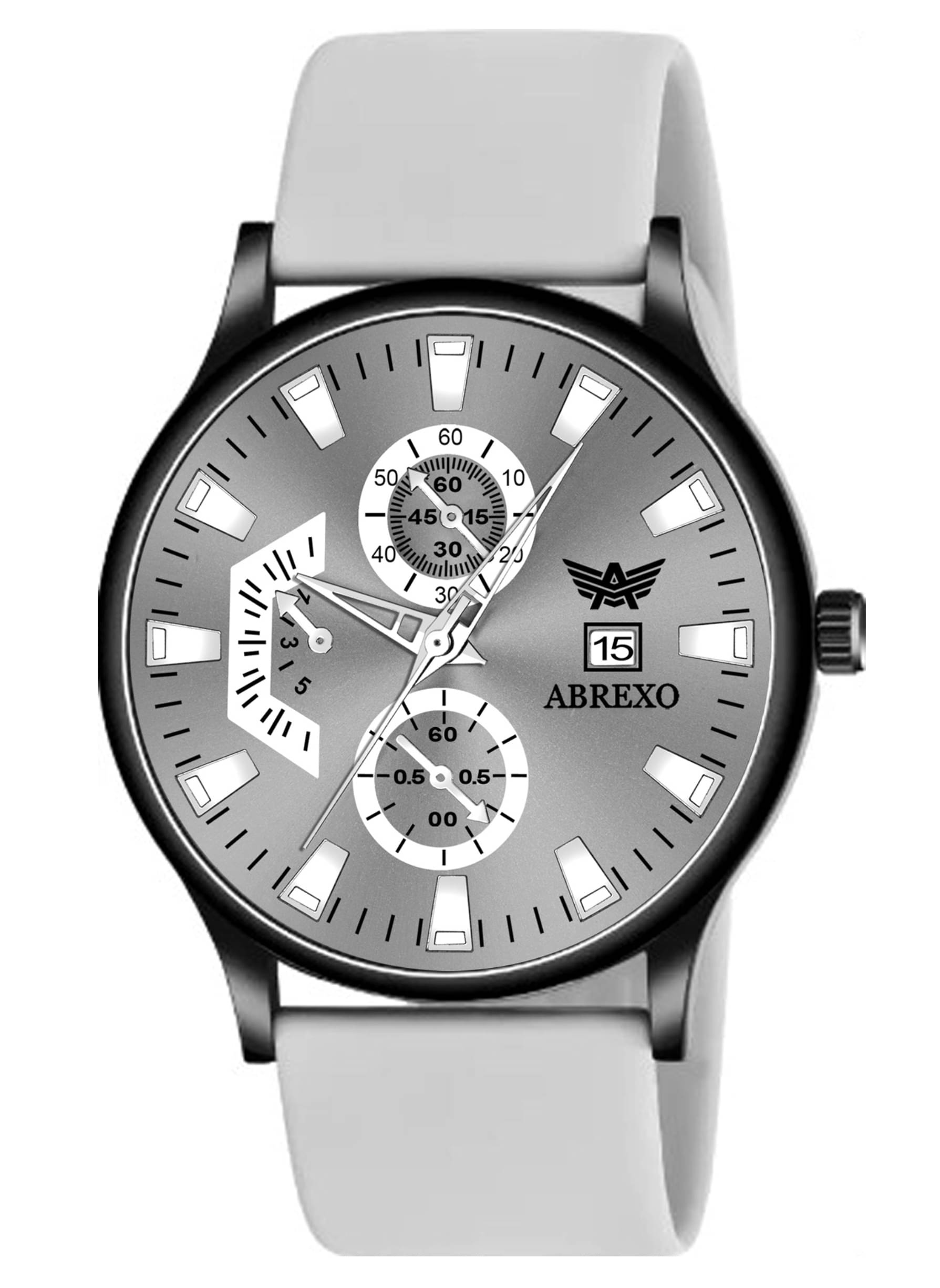     			Abrexo Light Grey Silicon Analog Men's Watch