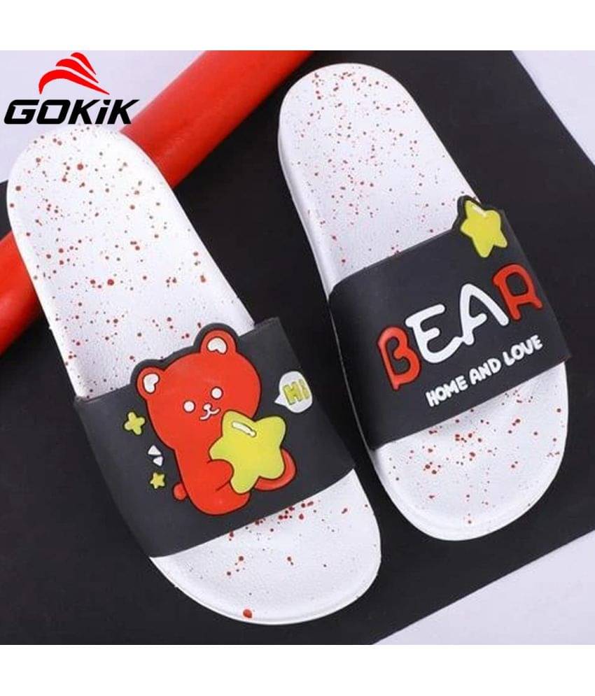 Gokik White Women's Slide Flip Flop Gokik White Women's Slide Flip Flop