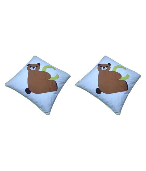     			HUGS N RUGS Set of 2 Cotton Animal Square Cushion Cover (40X40)cm - Multi