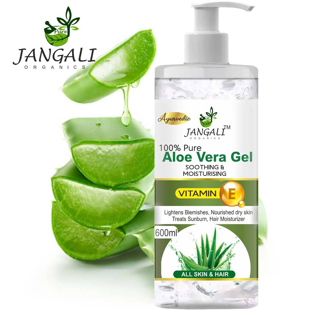 PURE Jangali ORGANICS PURE Aloe Vera Gel - Moisturize Skin & Younger Looking (600 ml) PURE Jangali ORGANICS PURE Aloe Vera Gel - Moisturize Skin & Younger Looking (600 ml)