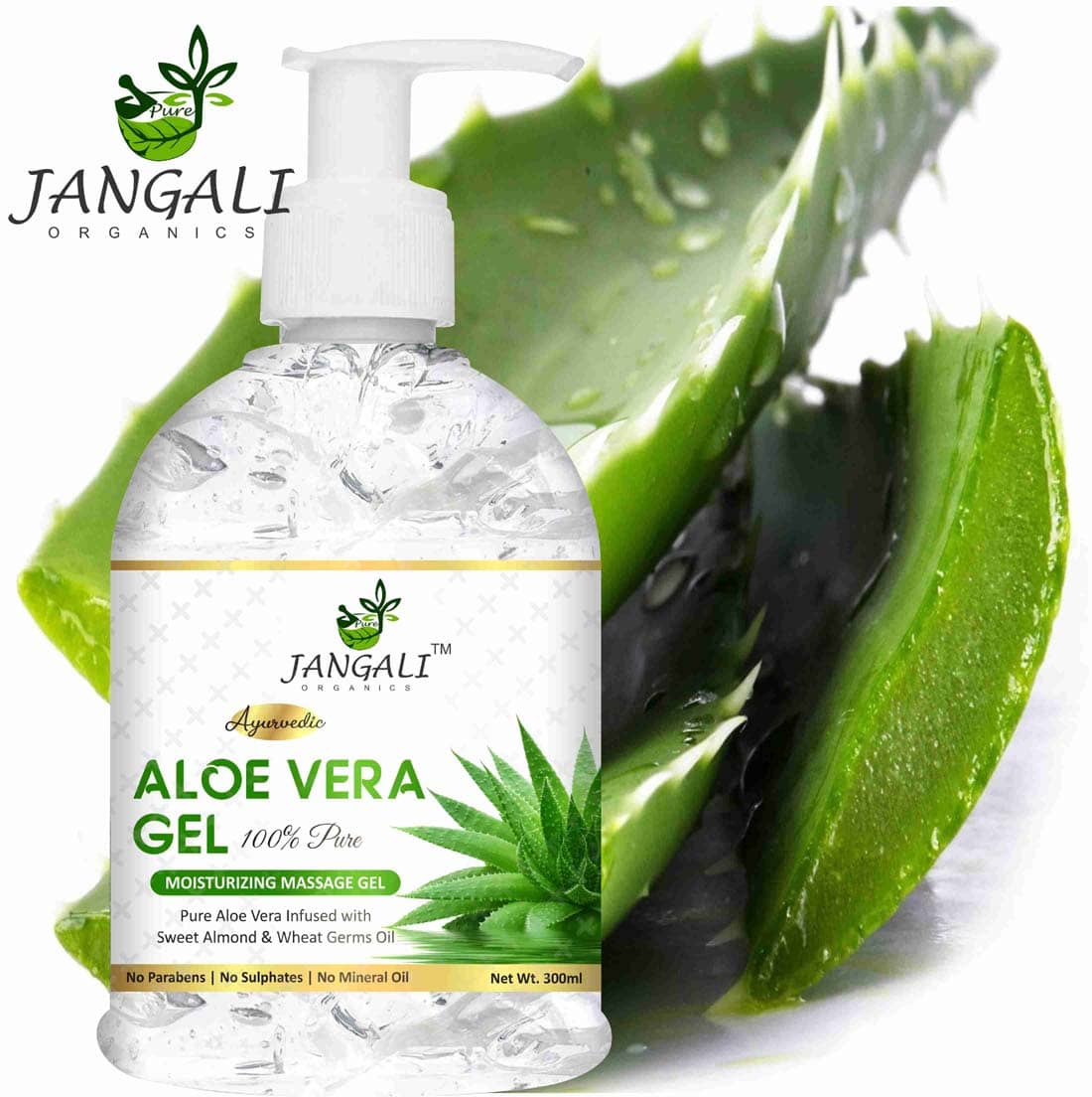 PURE Jangali ORGANICS PURE Aloe Vera Gel - Moisturize Skin & Younger Looking (300 ml)