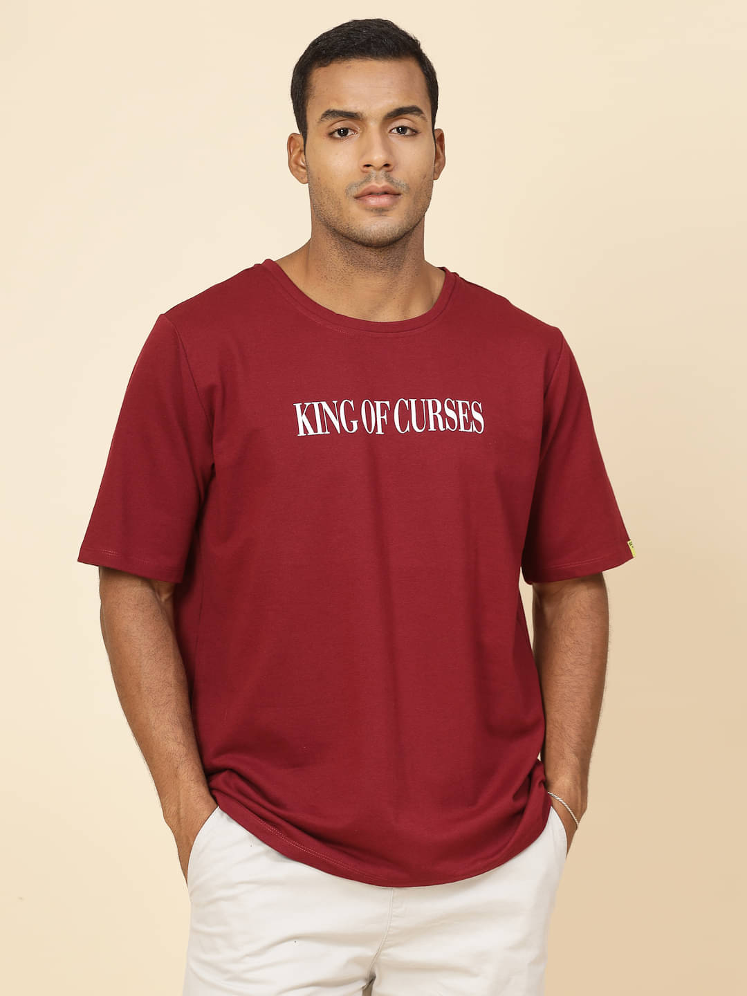 Rigo Pack of 1 Cotton Blend Oversized Fit Men's T-Shirt ( Maroon ) Rigo Pack of 1 Cotton Blend Oversized Fit Men's T-Shirt ( Maroon )