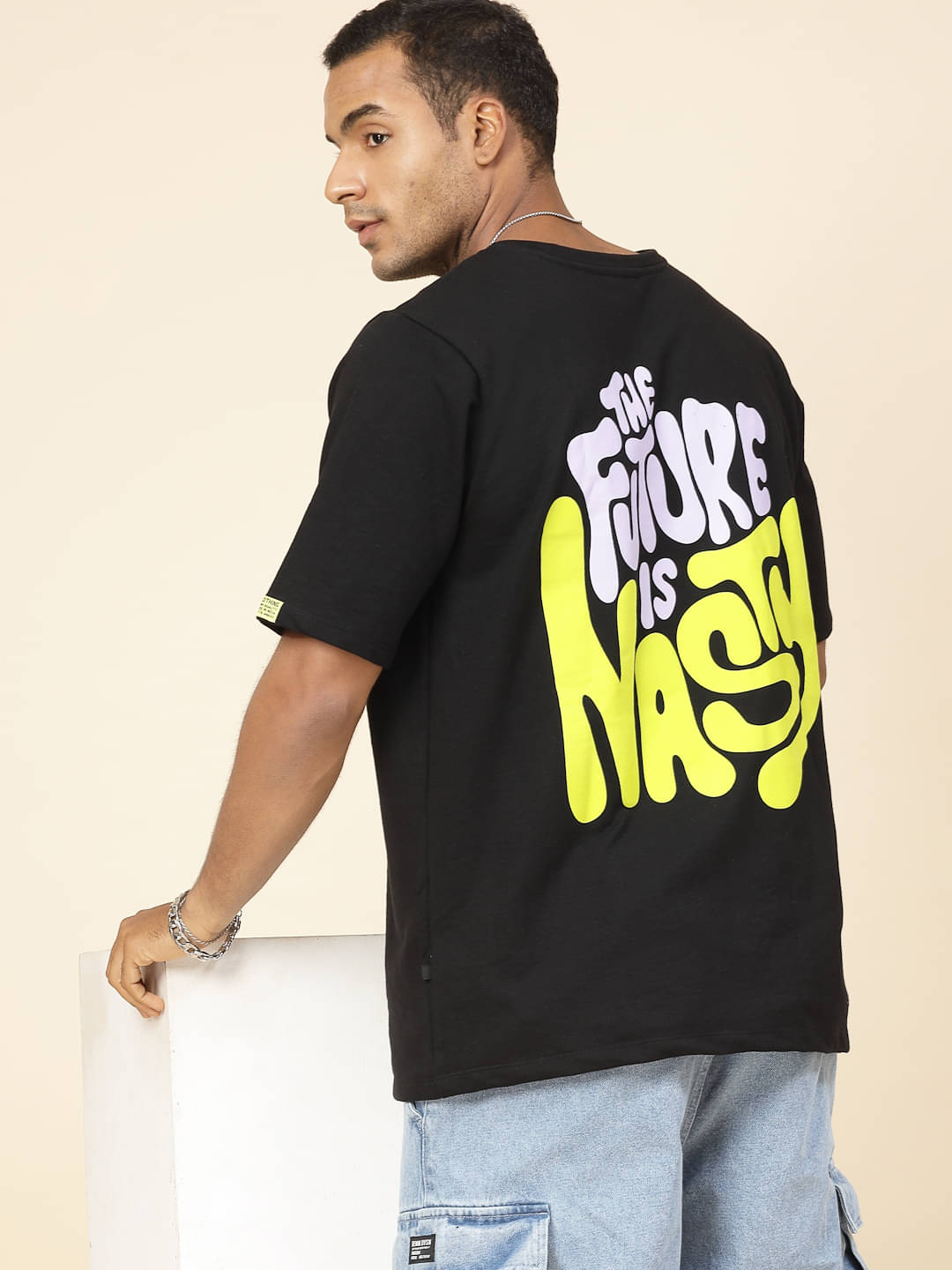 Rigo Pack of 1 Cotton Blend Oversized Fit Men's T-Shirt ( Black ) Rigo Pack of 1 Cotton Blend Oversized Fit Men's T-Shirt ( Black )