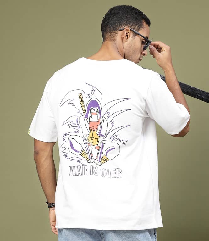 Rigo Pack of 1 Cotton Blend Oversized Fit Men's T-Shirt ( White )