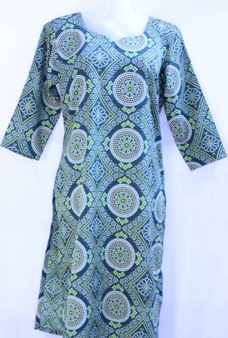     			Shubh paridhaan Pack of 1 Chanderi Printed Straight Women's Kurti - ( Green )