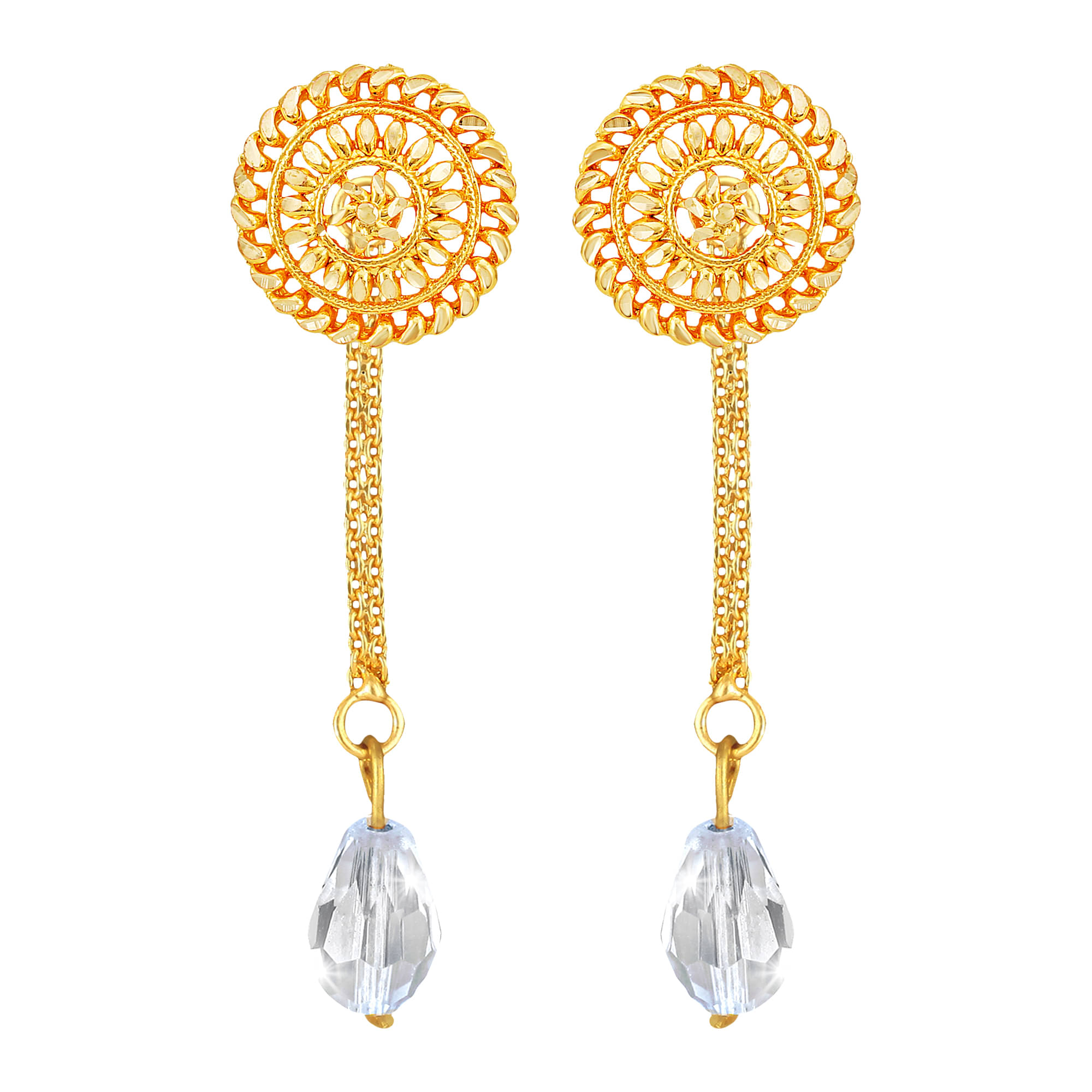     			Vighnaharta Golden Drop Earrings ( Pack of 1 )