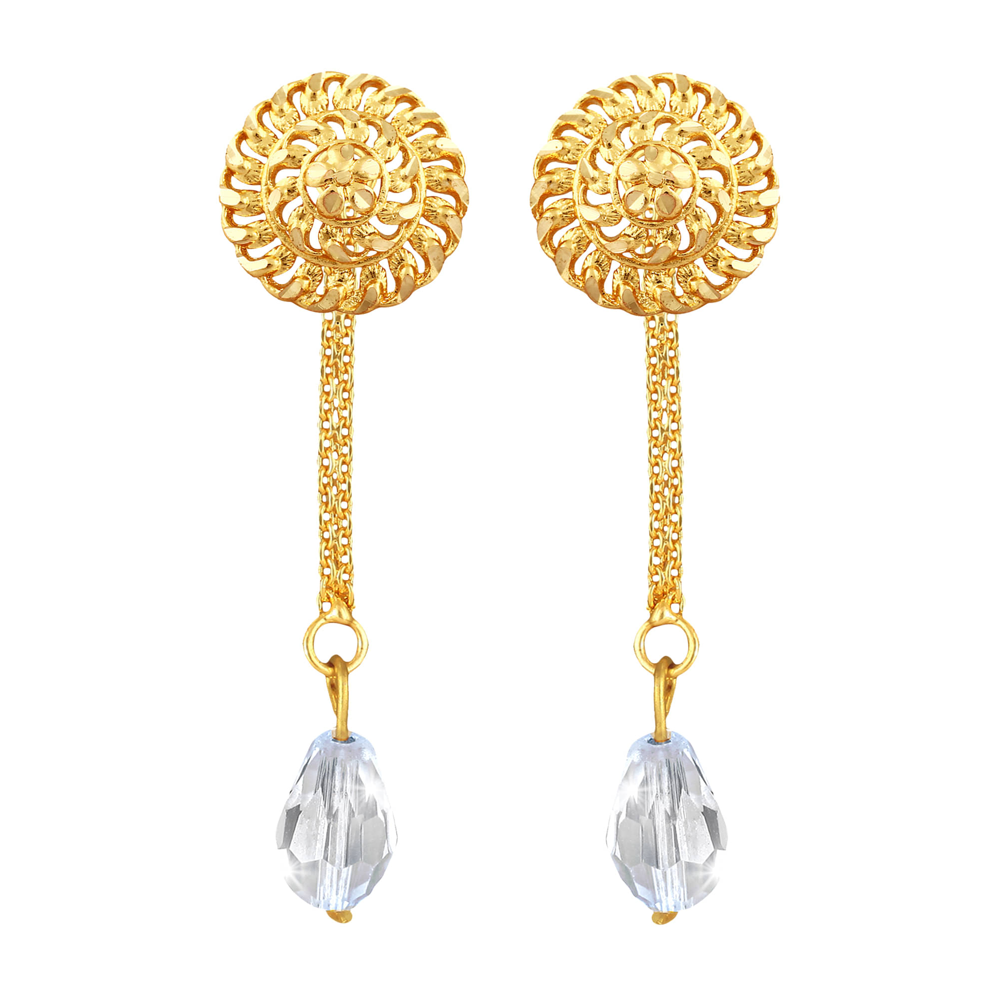     			Vighnaharta Golden Drop Earrings ( Pack of 1 )