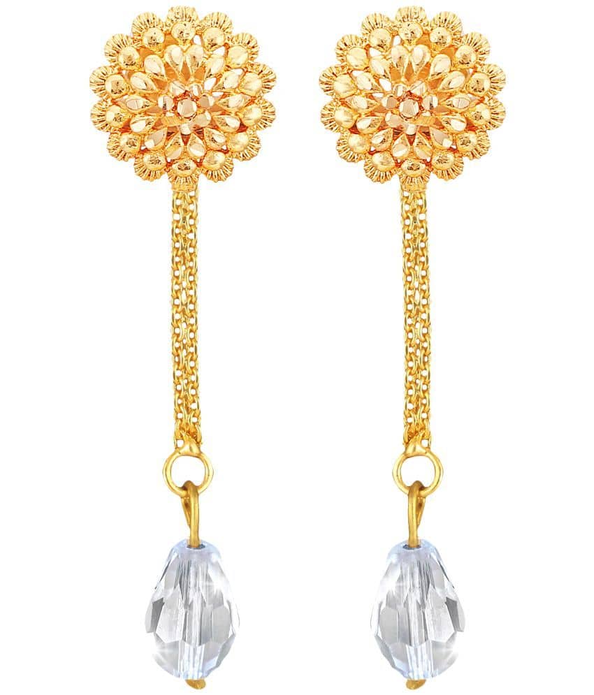 Vighnaharta Golden Drop Earrings ( Pack of 1 ) - Earrings | Buy online on ZillyBuy