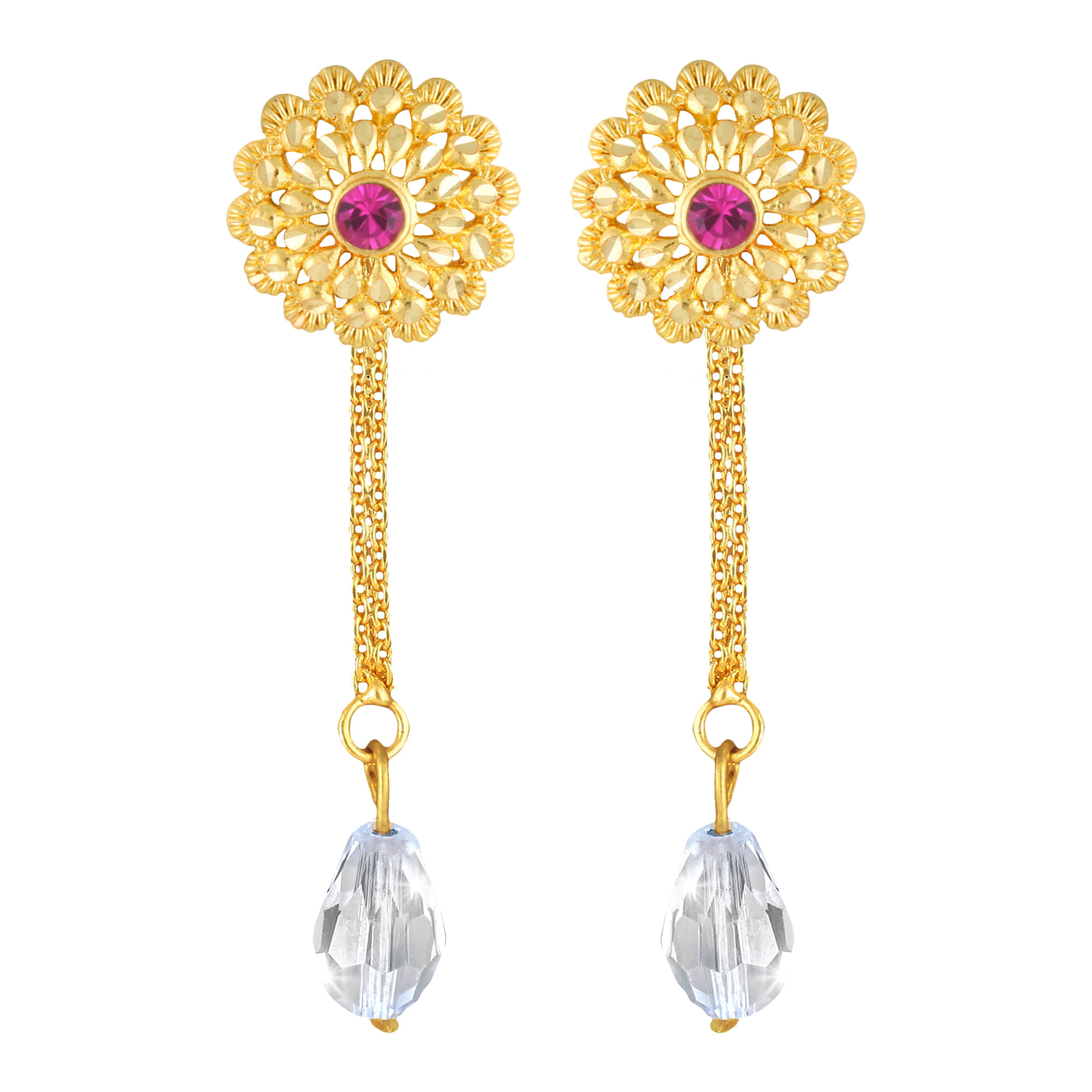     			Vighnaharta Golden Drop Earrings ( Pack of 1 )