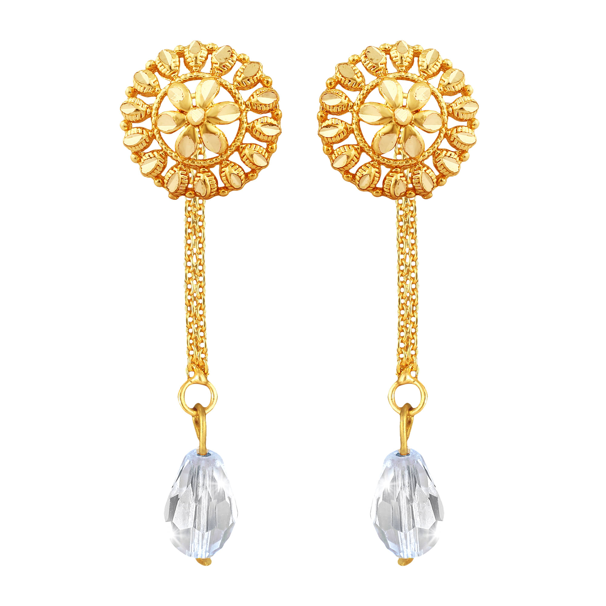     			Vighnaharta Golden Drop Earrings ( Pack of 1 )