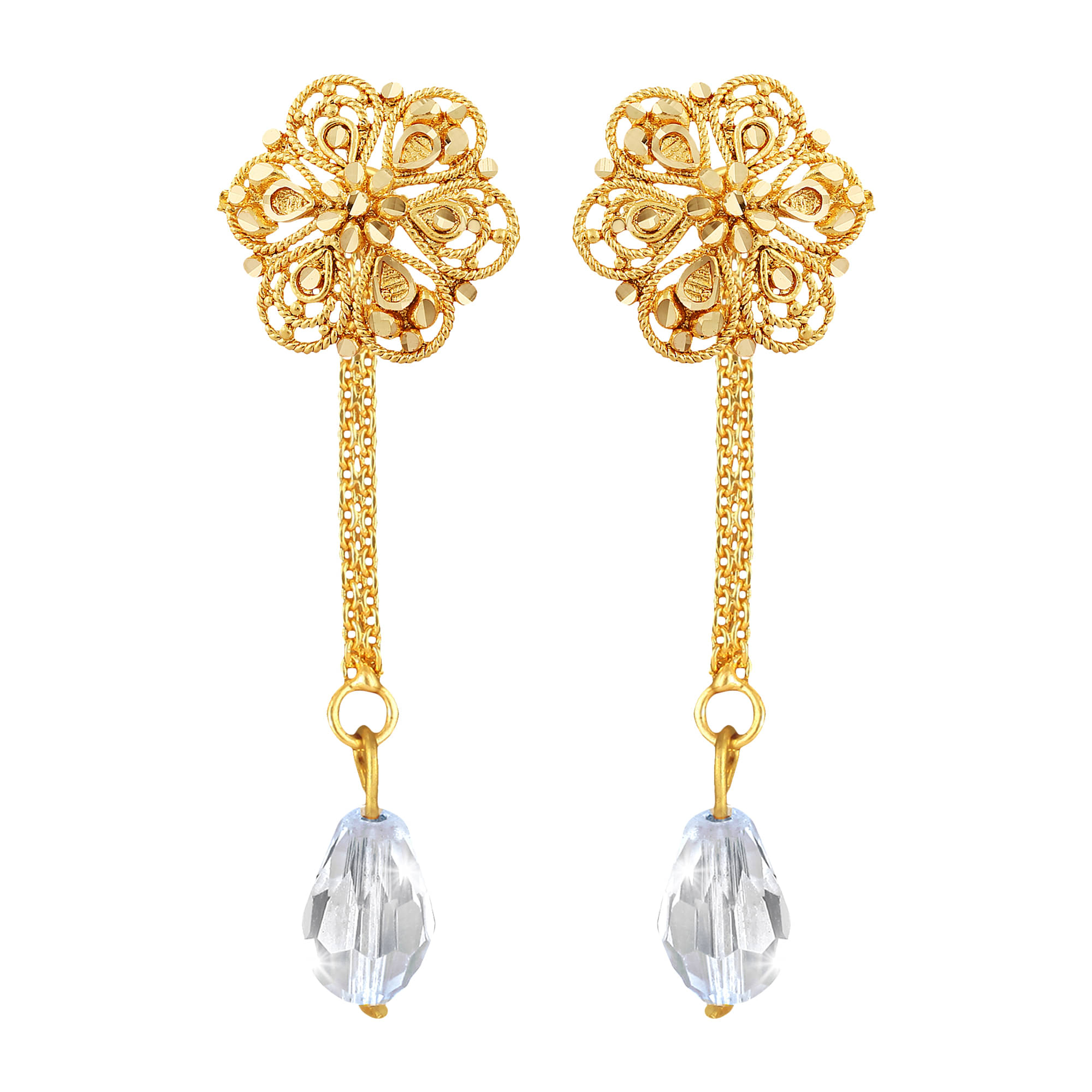     			Vighnaharta Golden Drop Earrings ( Pack of 1 )