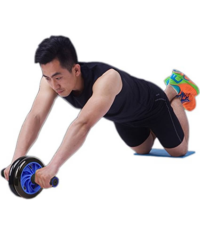 Abdominal Double Ab Wheel Ab Roller Gym for Exercise Fitness Training Equipment Functional Workout Unisex (Pack of 1) - Sports and Fitness Equipment | Buy online on ZillyBuy