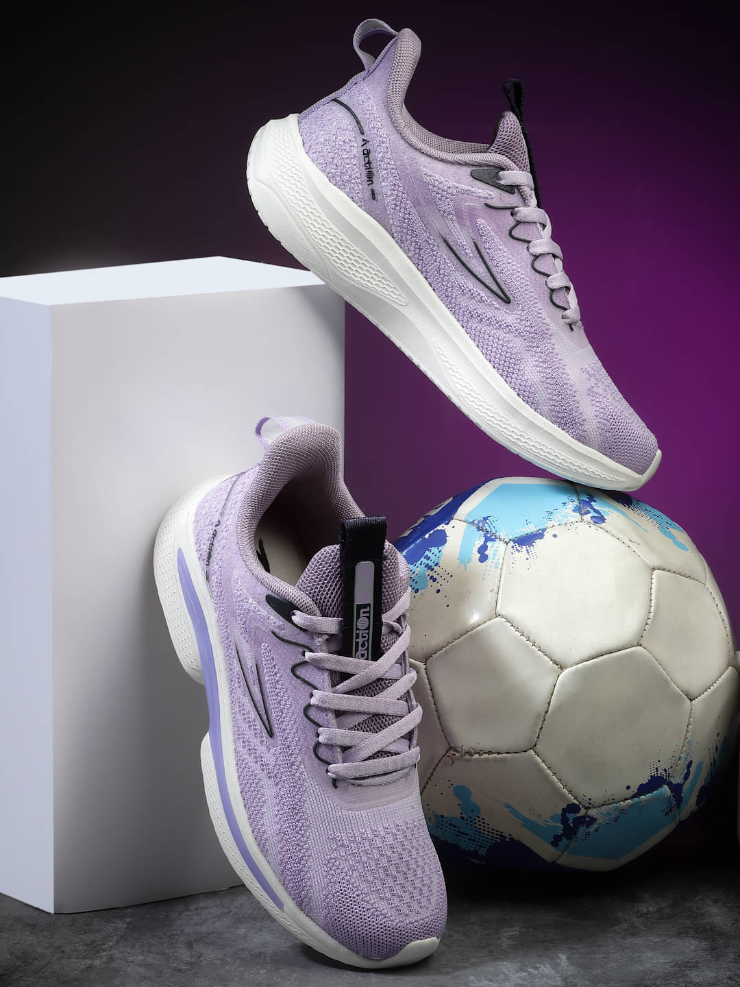 Action - Purple Women's Running Shoes Action - Purple Women's Running Shoes