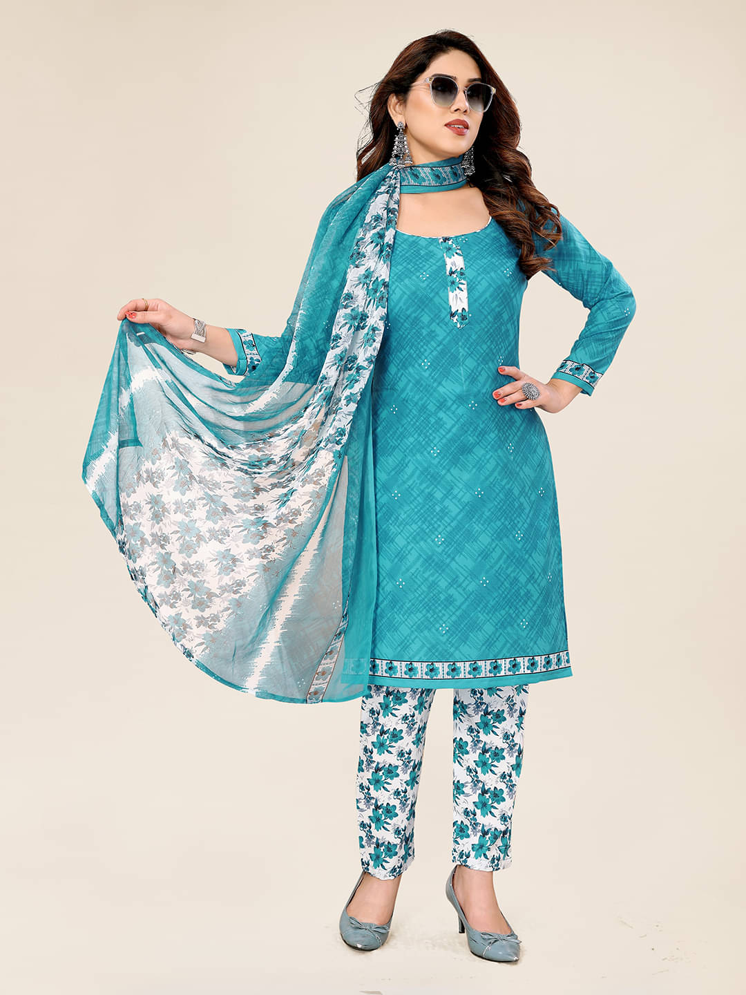 Anand Unstitched Crepe Printed Dress Material - Sea Green ( Pack of 1 ) Anand Unstitched Crepe Printed Dress Material - Sea Green ( Pack of 1 )