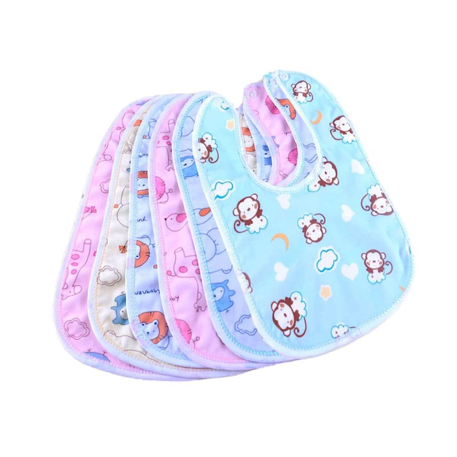 BBYARAJ Multi-Colour Cotton Bibs - Set of 6     			BBYARAJ Multi-Colour Cotton Bibs - Set of 6