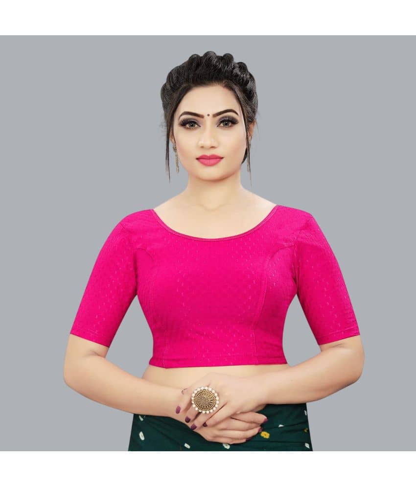 Bulbul Pink Readymade without Pad Lycra Women's Blouse ( Pack of 1 )
