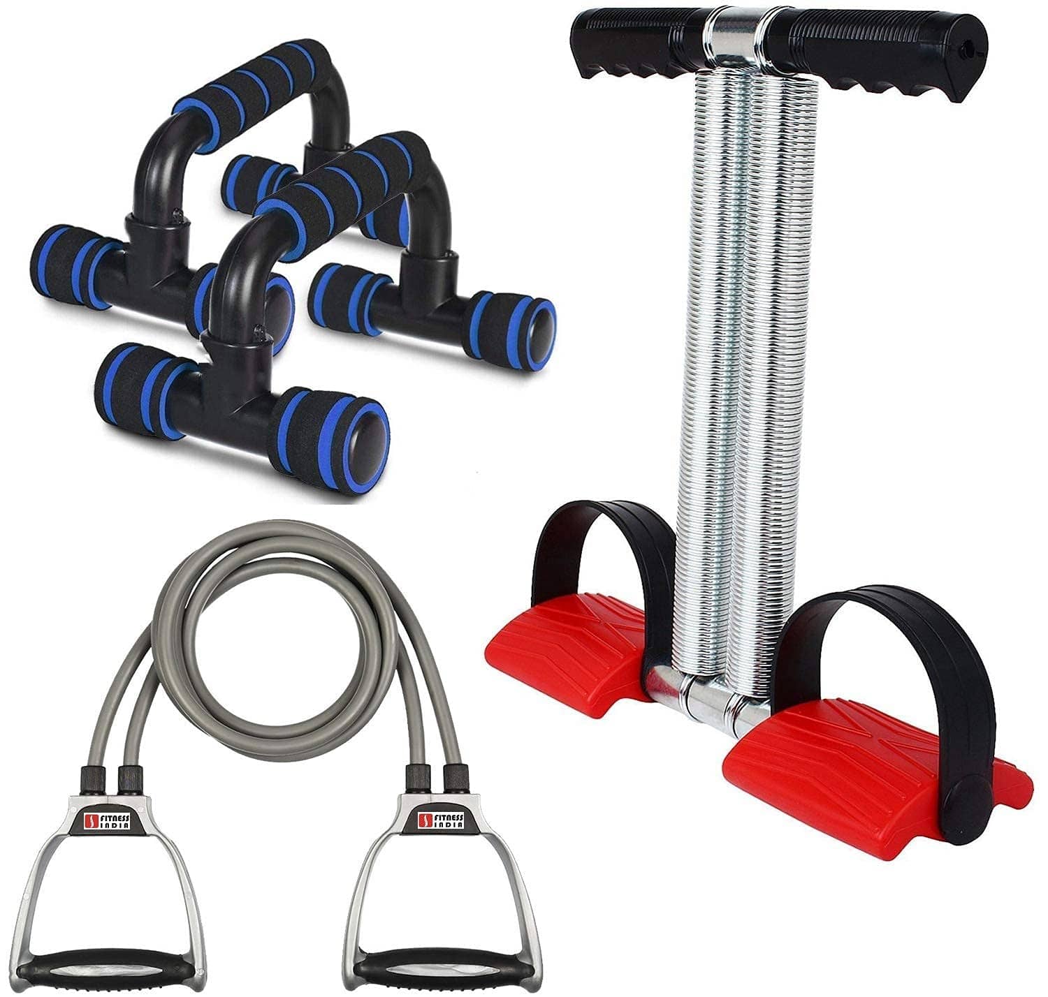 Combo Toning Tube,  Tummy Trimmer, Push Up Bar For Fitness Exercise Home Gym Equipment. - Sports and Fitness Equipment | Buy online on ZillyBuy