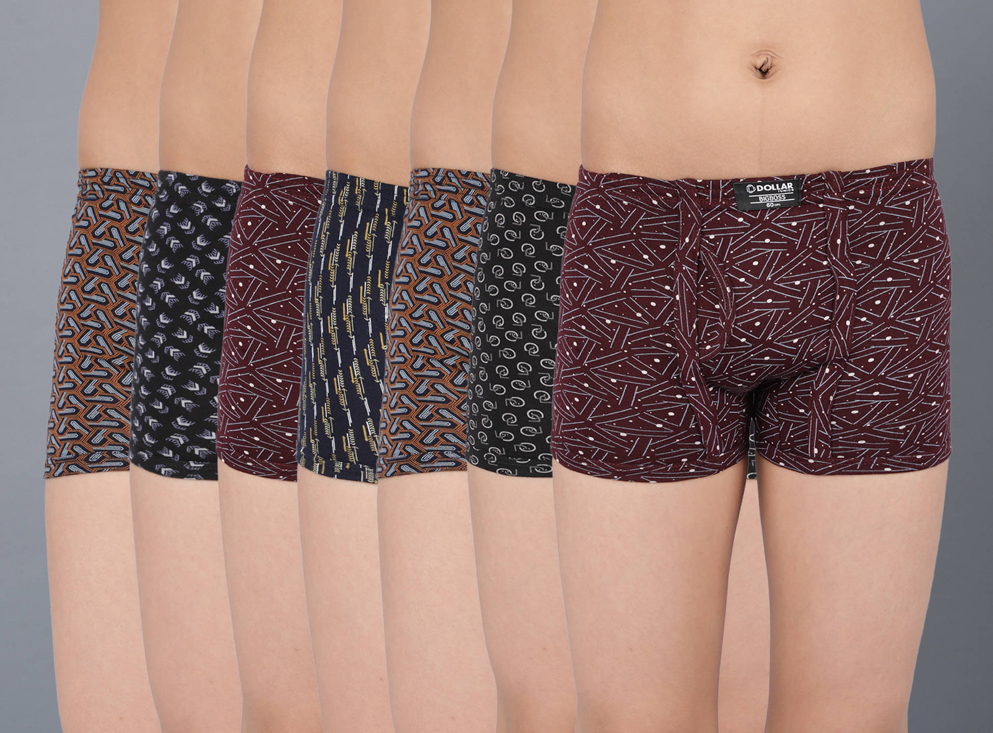     			Dollar Bigboss Pack of 7 Boys Cotton Blend Trunks ( Multi Color )