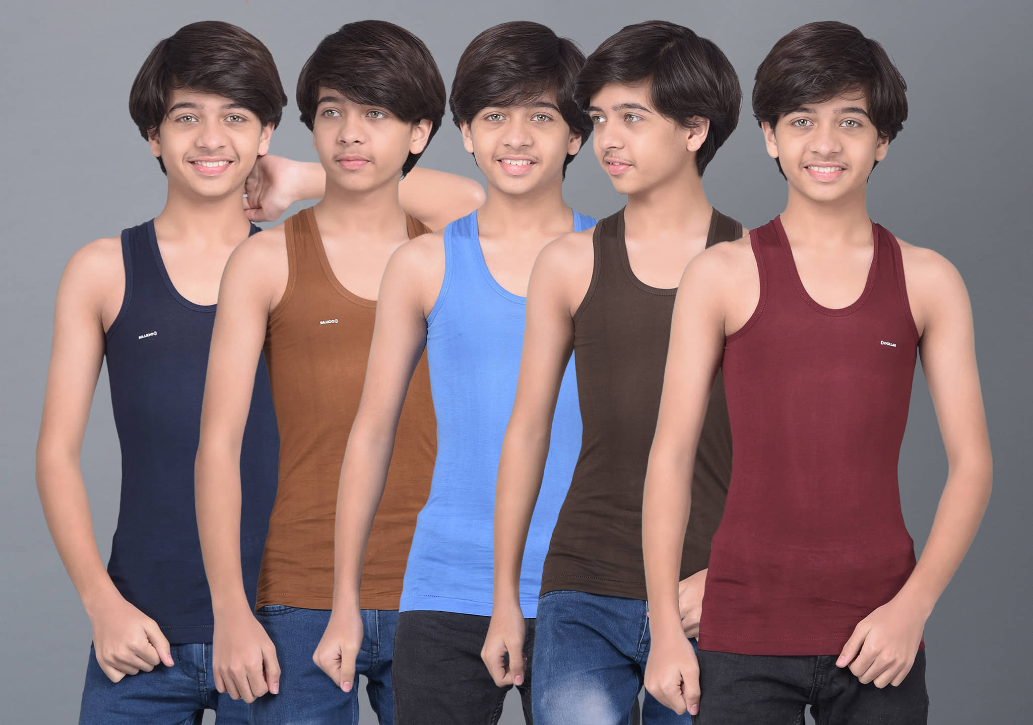 Dollar Bigboss Pack of 5 Boys Cotton Blend ( Multi Color ) - Nightwear & Loungewear | Buy online on ZillyBuy