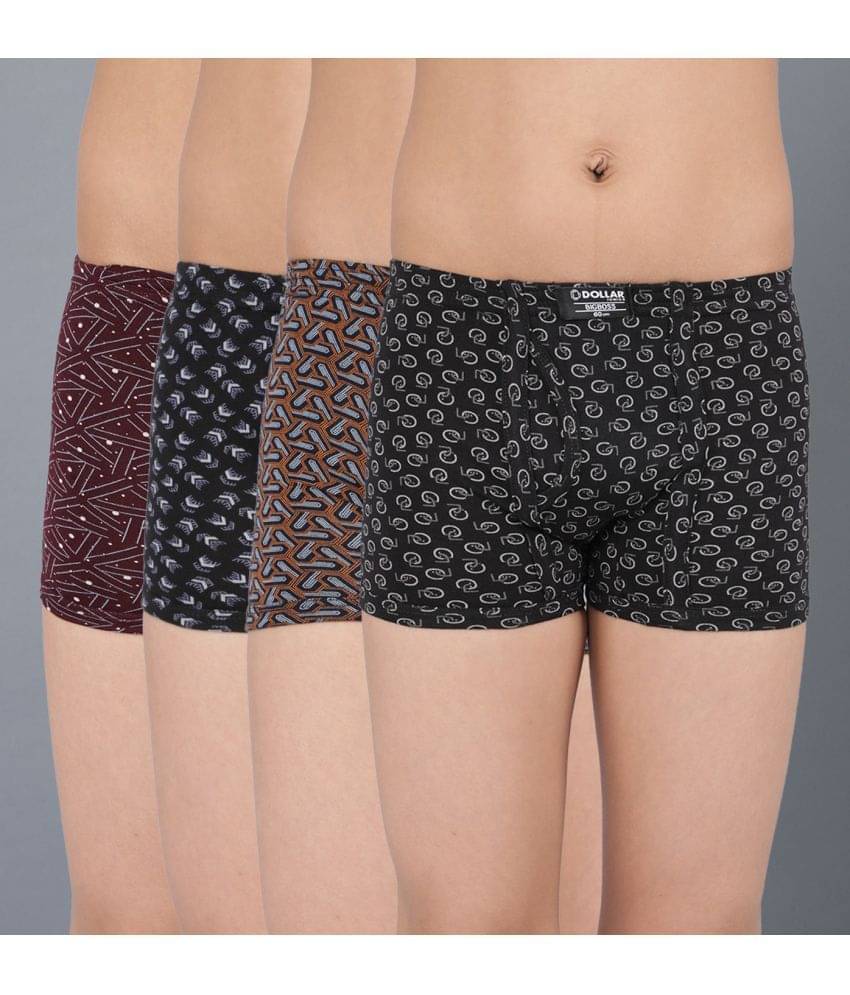     			Dollar Bigboss Pack of 4 Boys Cotton Blend Trunks ( Multi Color )