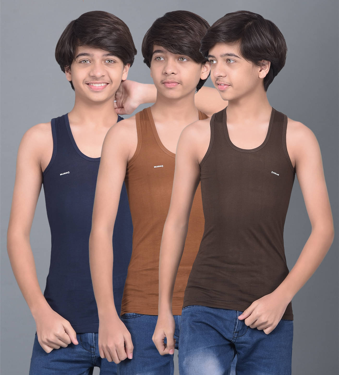    			Dollar Bigboss Pack of 3 Boys Cotton Blend ( Multi Color )