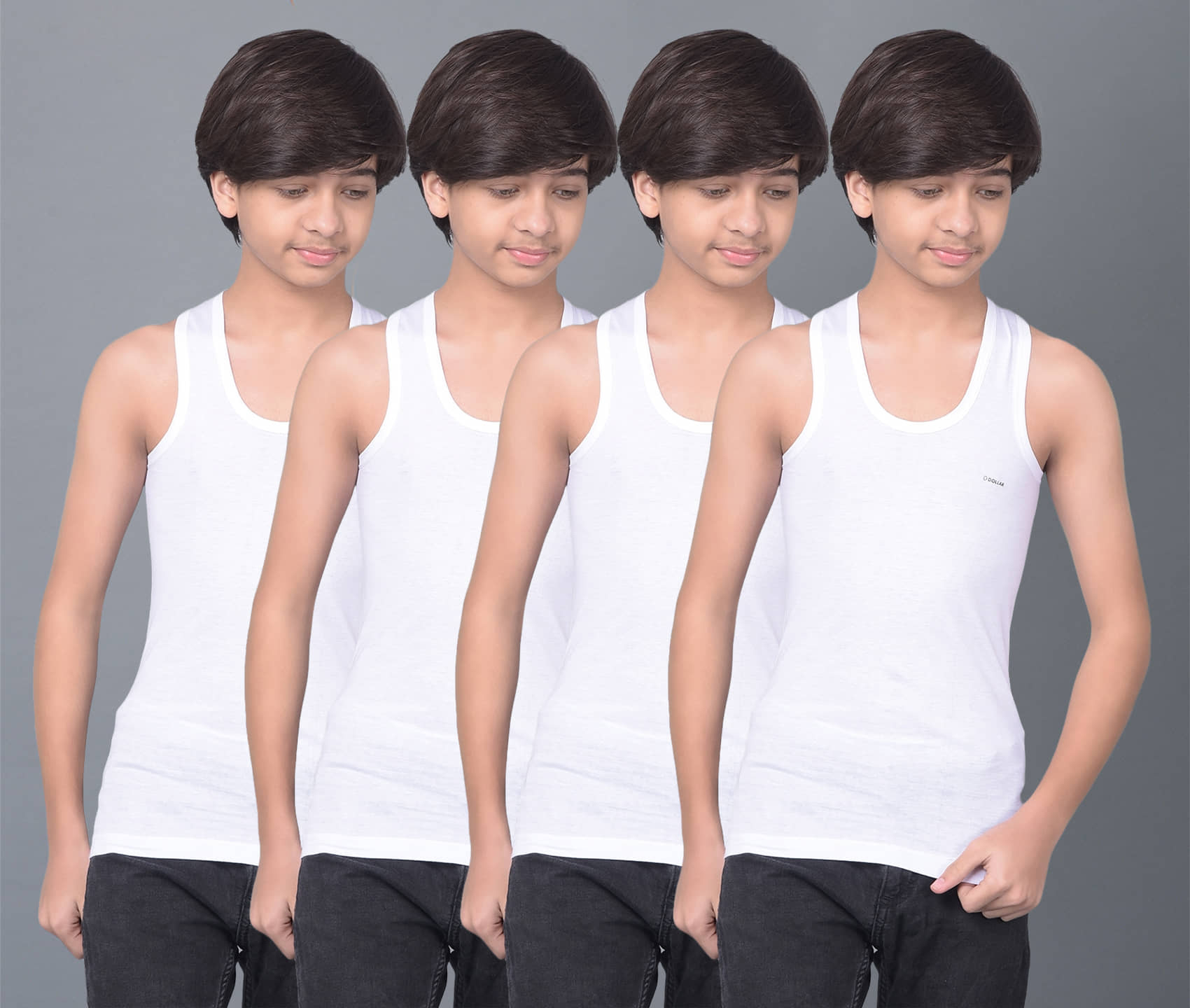 Dollar Bigboss Pack of 4 Boys Cotton Blend ( White ) - Nightwear & Loungewear | Buy online on ZillyBuy