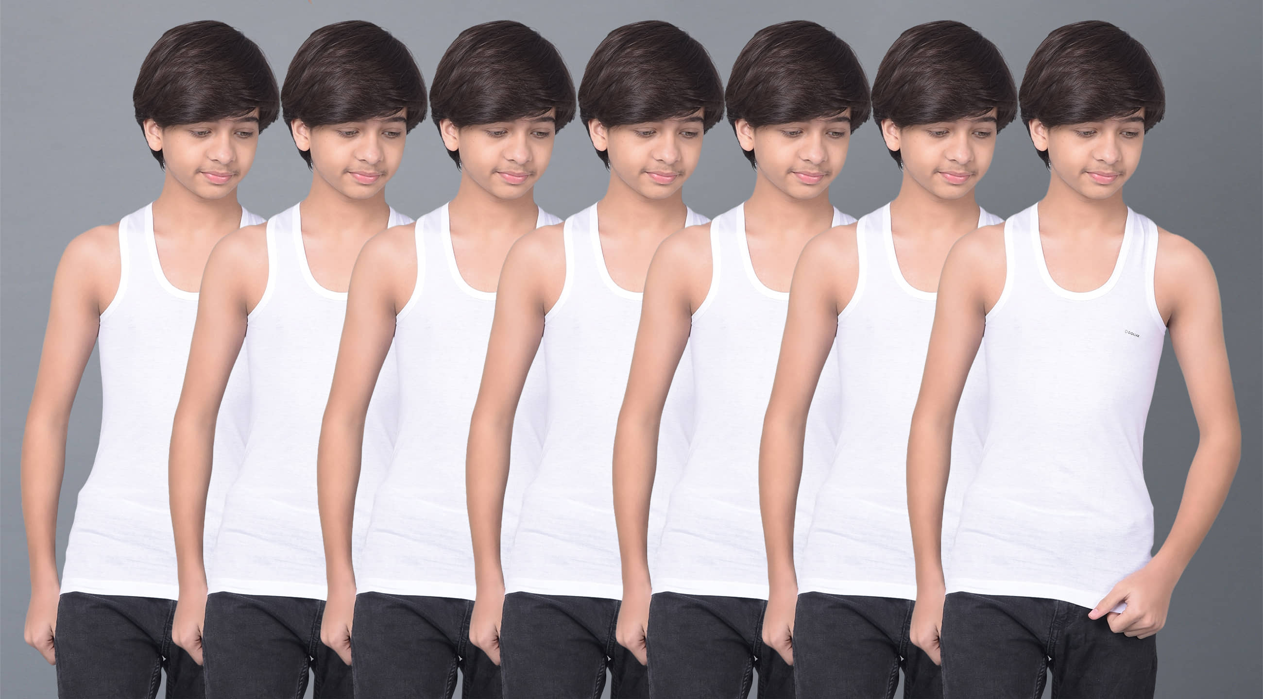 Dollar Bigboss Pack of 7 Boys Cotton Blend ( White ) - Nightwear & Loungewear | Buy online on ZillyBuy
