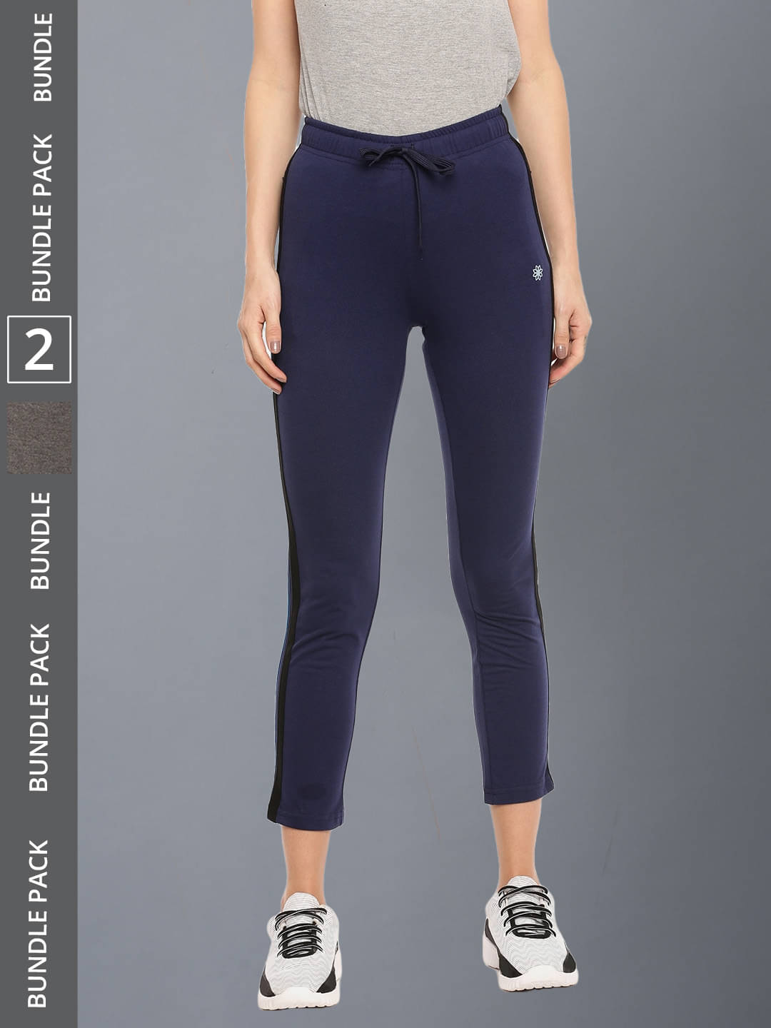     			Dollar Missy Multi Color Cotton Blend Straight Women's Casual Pants ( Pack of 2 )