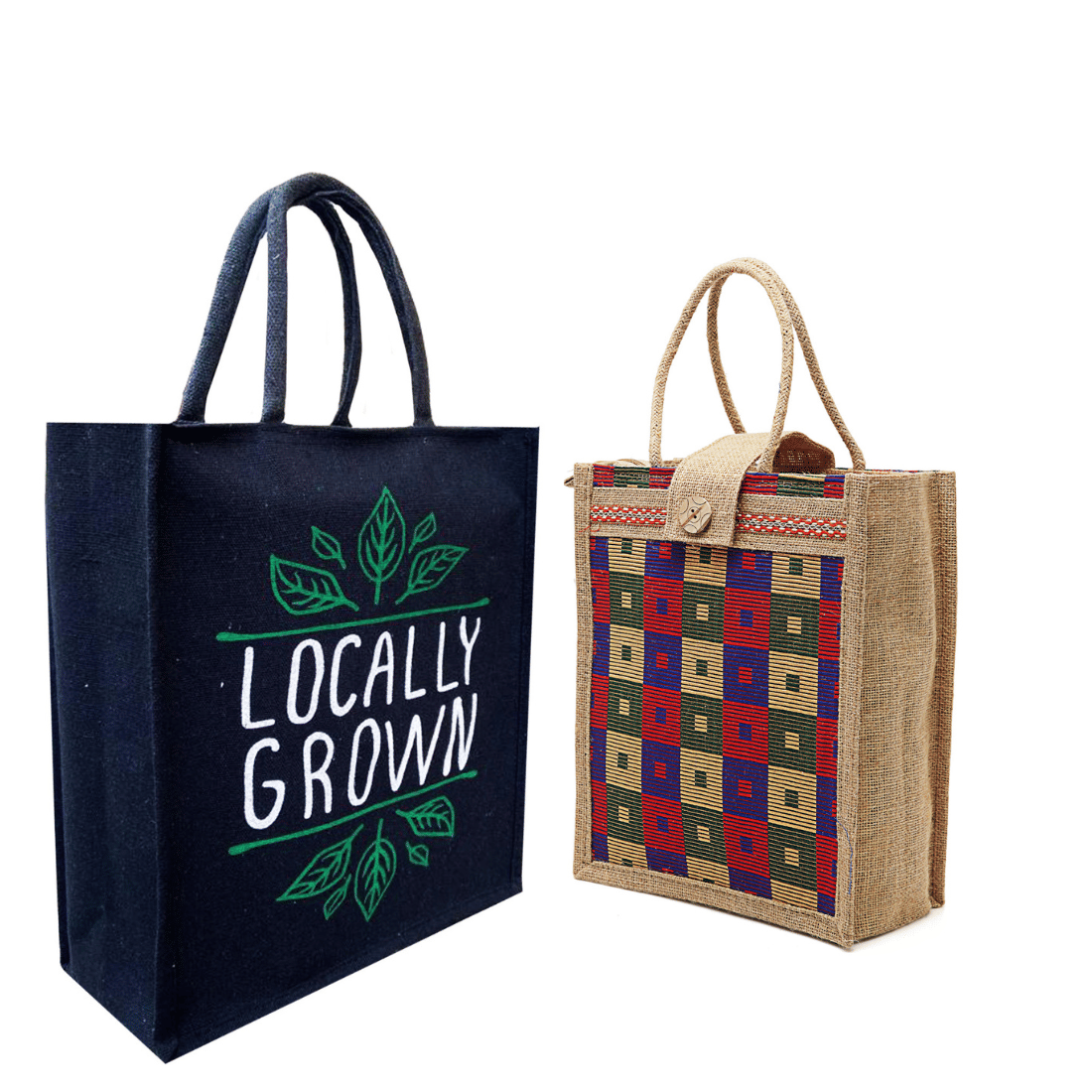     			ENSAC Handheld Jute Set of 2 ( Blue )