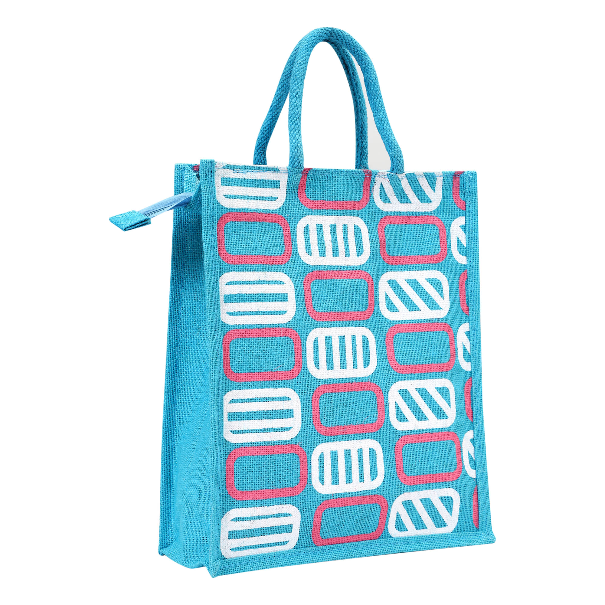     			ENSAC Handheld Jute Set of 1 ( Light Blue )