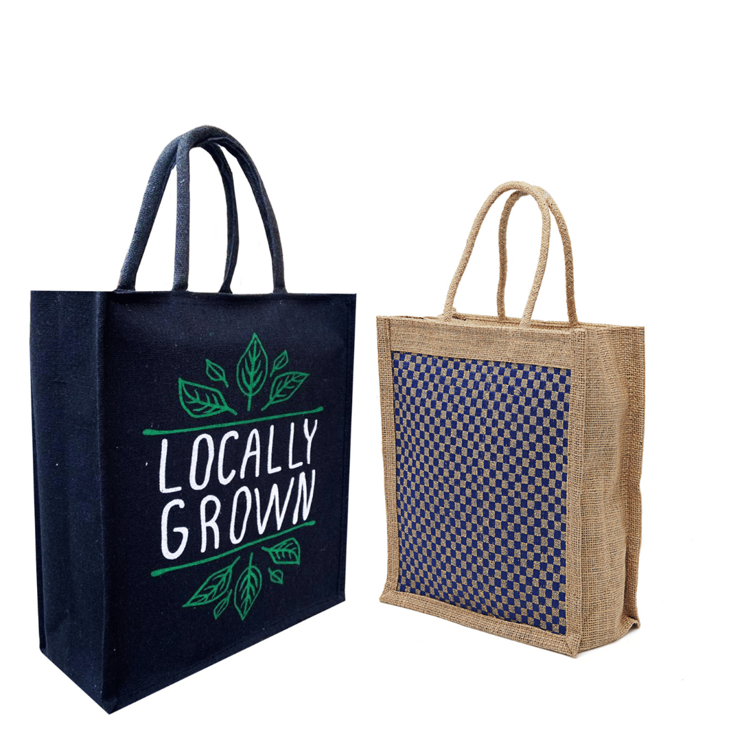     			ENSAC Handheld Jute Set of 2 ( Light Blue )