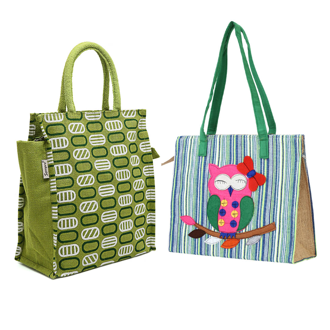     			ENSAC Handheld Jute Set of 2 ( Pink )