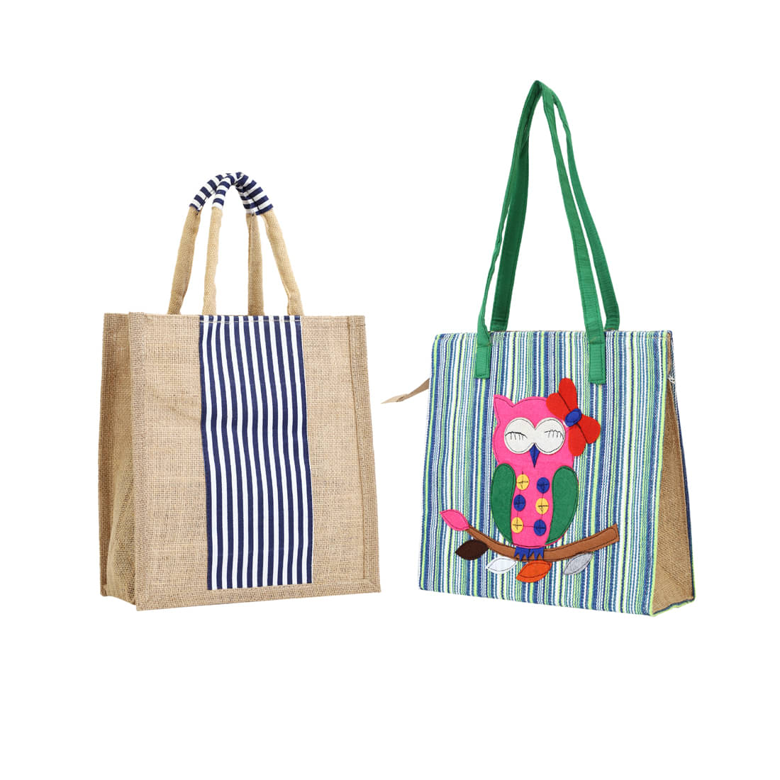    			ENSAC Handheld Jute Set of 2 ( Pink )