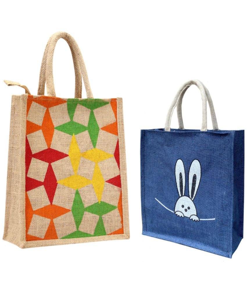     			ENSAC Handheld Jute Set of 2 ( Red )