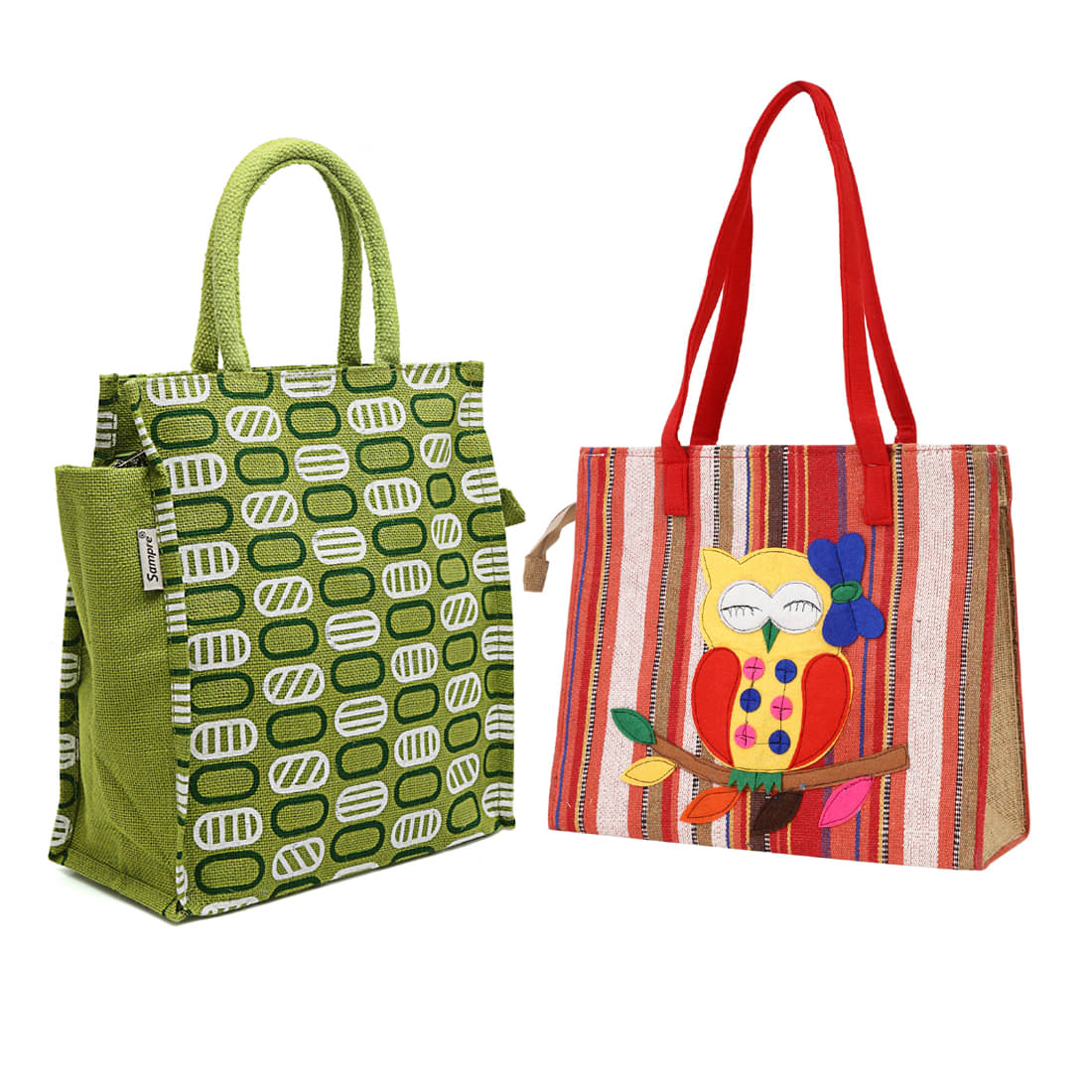     			ENSAC Handheld Jute Set of 2 ( Yellow )