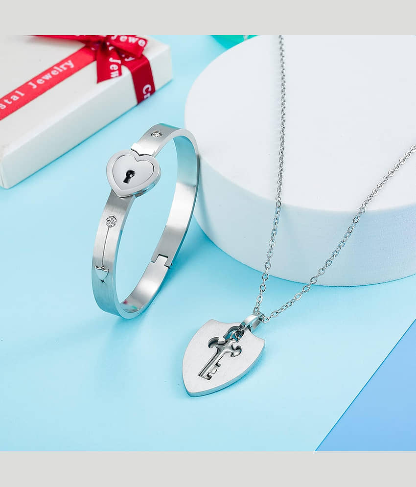 FASHION FRILL Silver Bracelet ( Pack of 2 ) - Bangles & Bracelets | Buy online on ZillyBuy