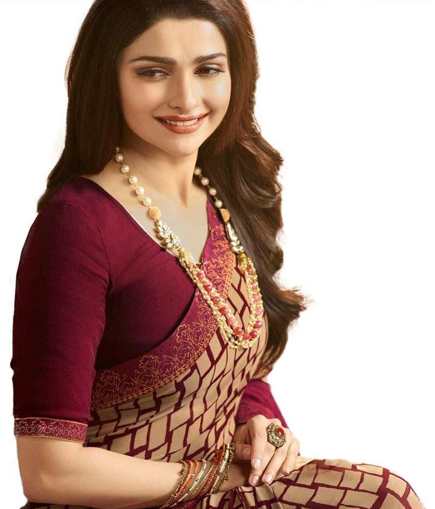 Gazal Fashions Georgette Printed Saree With Unstitched Blouse Piece ( Beige1 ) Gazal Fashions Georgette Printed Saree With Unstitched Blouse Piece ( Beige1 )