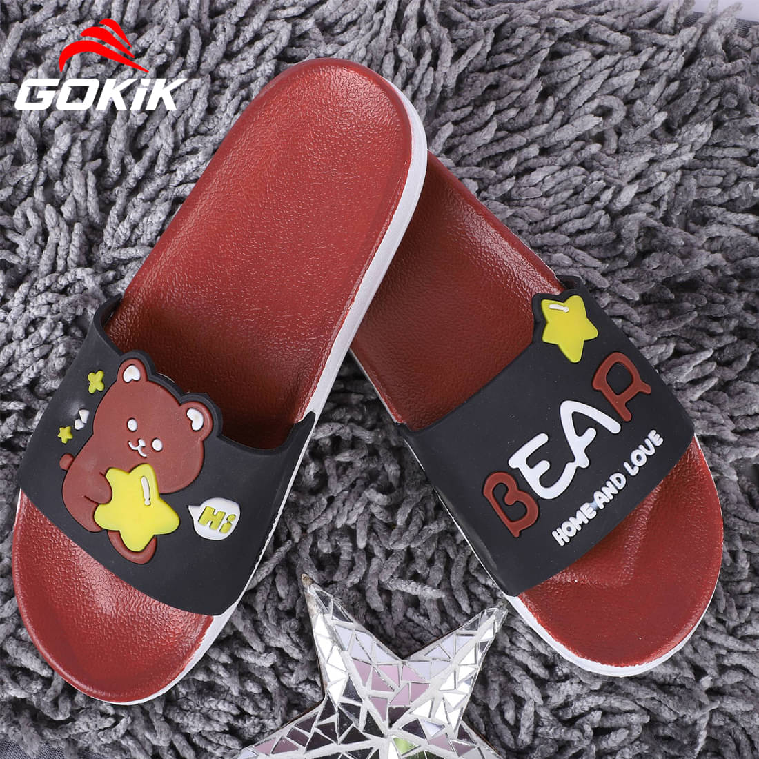     			Gokik Maroon Women's Slide Flip Flop