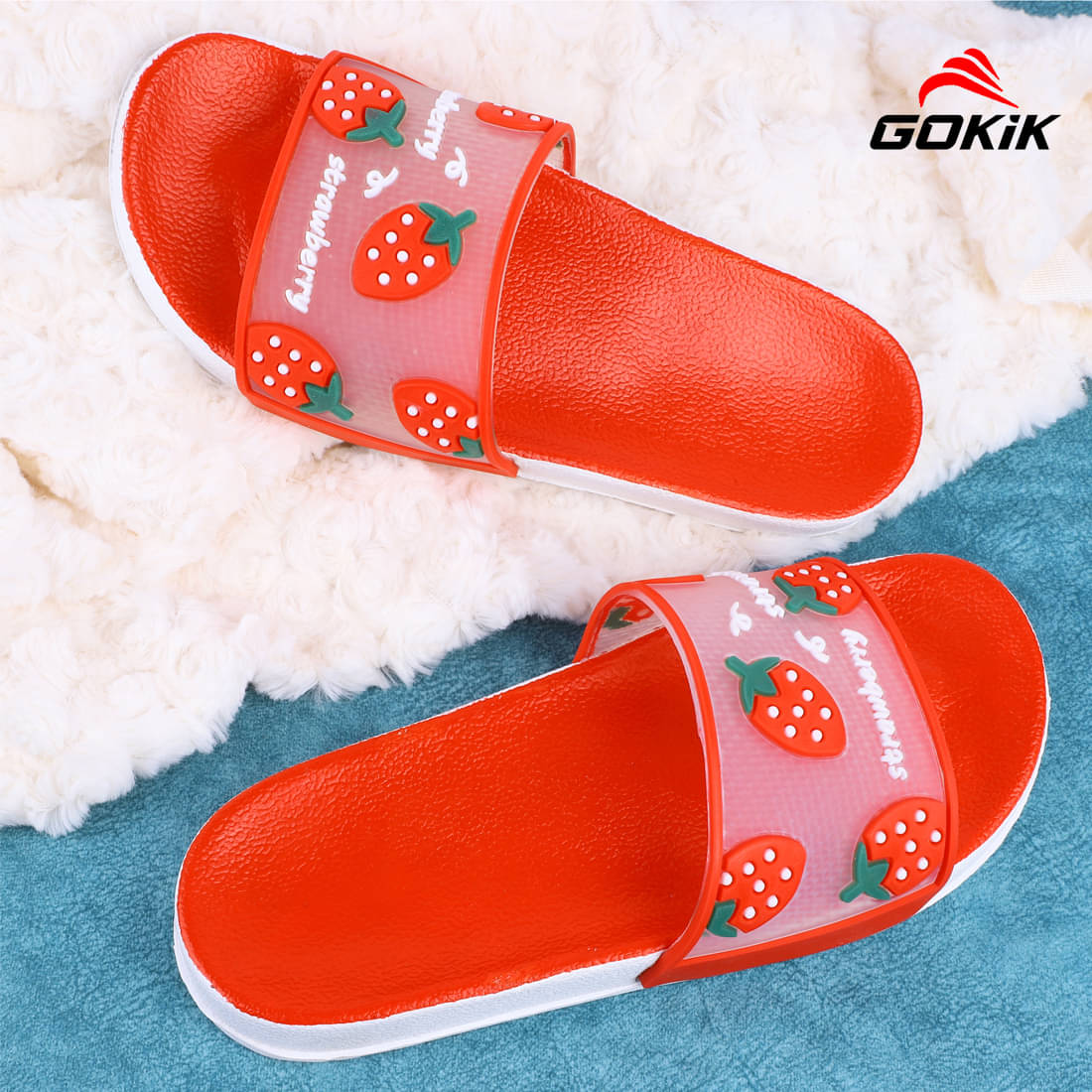     			Gokik Red Women's Slide Flip Flop