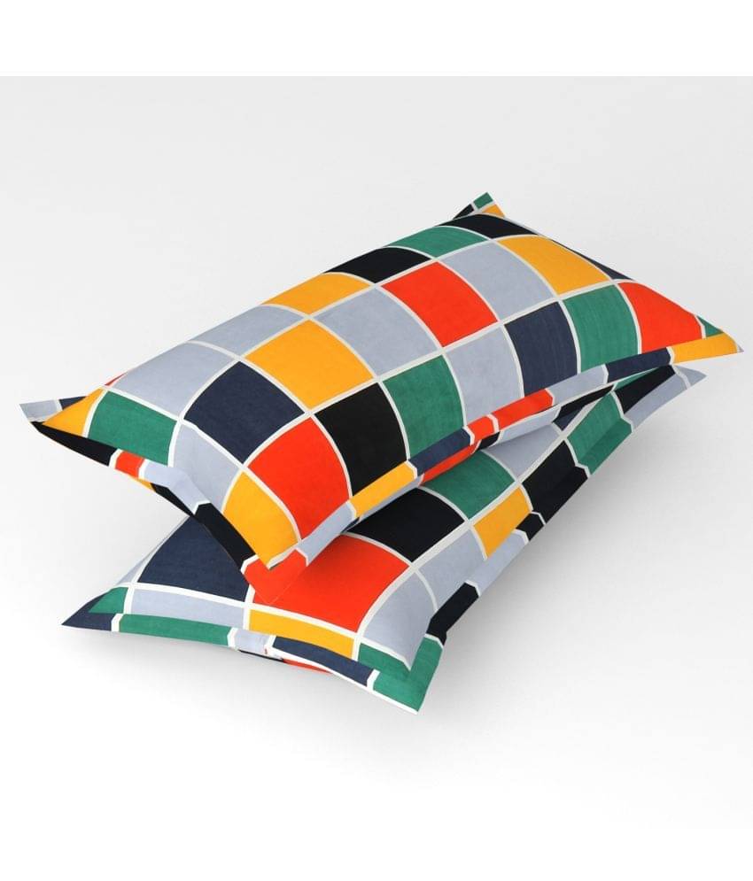     			Handloomwala - Pack of 2 Poly Cotton Abstract Standard Size Pillow Cover ( 68.58 cm(27) x 43.18 cm(17) ) - Multi