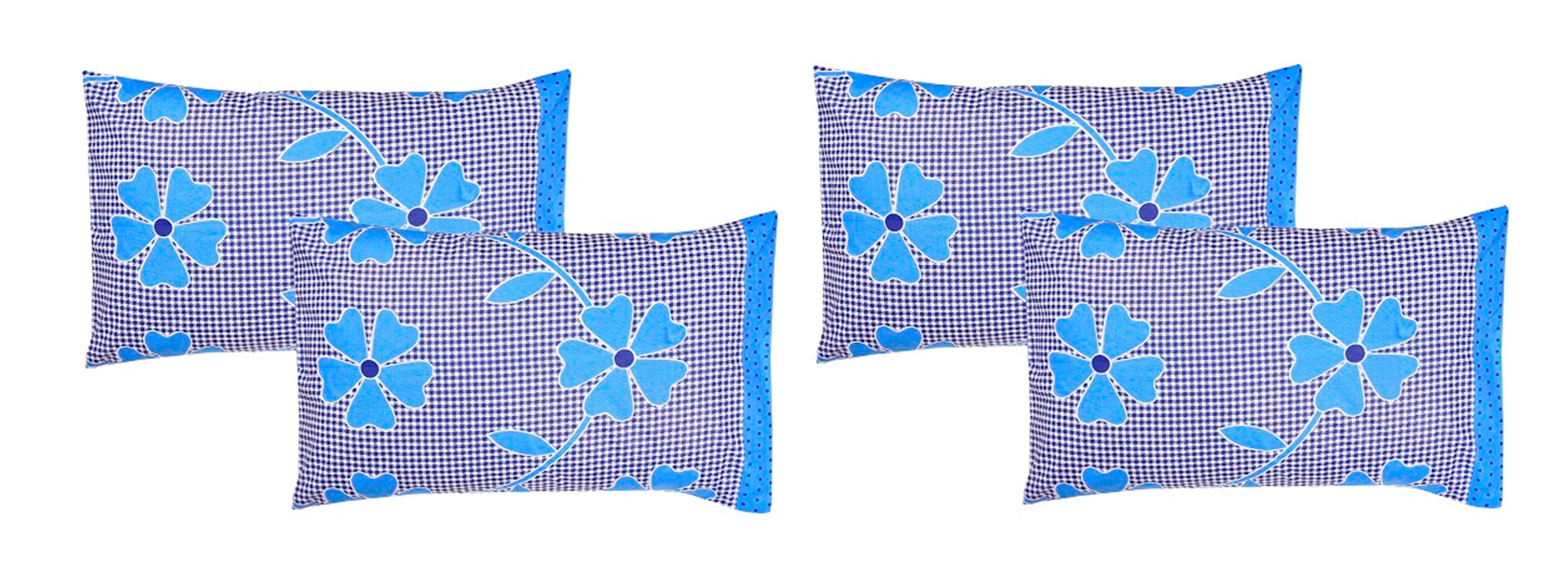 Handloomwala - Pack of 4 Cotton Floral Standard Size Pillow Cover ( 68.58 cm(27) x 43.18 cm(17) ) - Multi Handloomwala - Pack of 4 Cotton Floral Standard Size Pillow Cover ( 68.58 cm(27) x 43.18 cm(17) ) - Multi