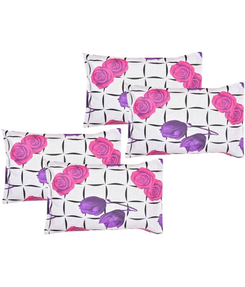 Handloomwala - Pack of 4 Poly Cotton Abstract Standard Size Pillow Cover ( 68.58 cm(27) x 43.18 cm(17) ) - Multi