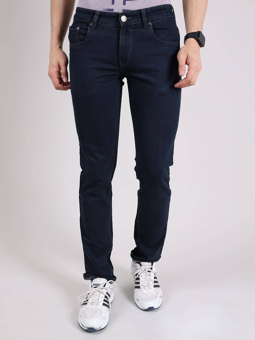 Hoffmen Regular Fit Faded Men's Jeans - Navy Blue ( Pack of 1 ) Hoffmen Regular Fit Faded Men's Jeans - Navy Blue ( Pack of 1 )
