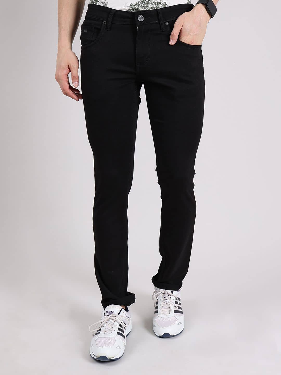 Hoffmen Regular Fit Faded Men's Jeans - Black ( Pack of 1 ) - Jeans | Buy online on ZillyBuy