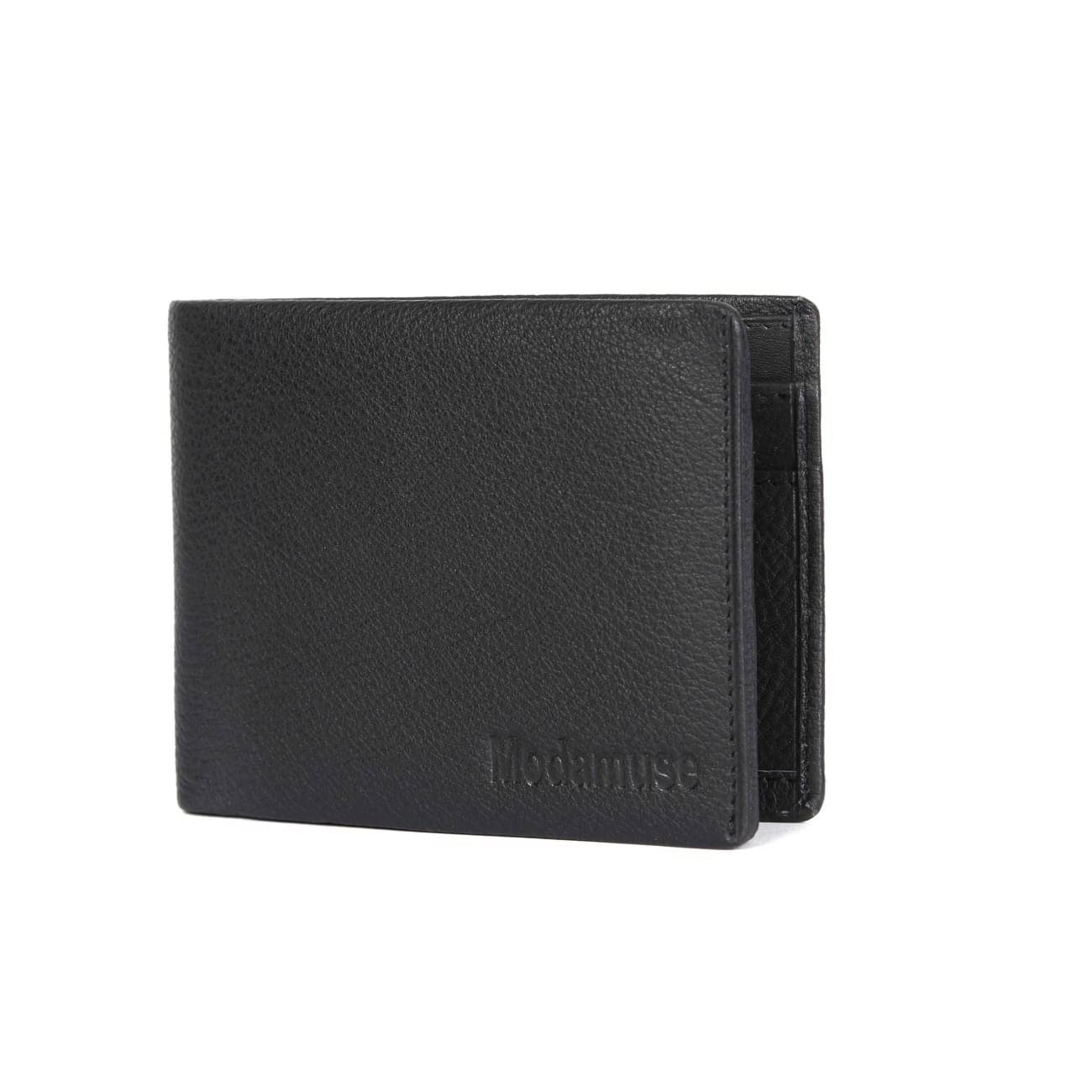     			MODAMUSE Black Leather Men's Regular Wallet ( Pack of 1 )