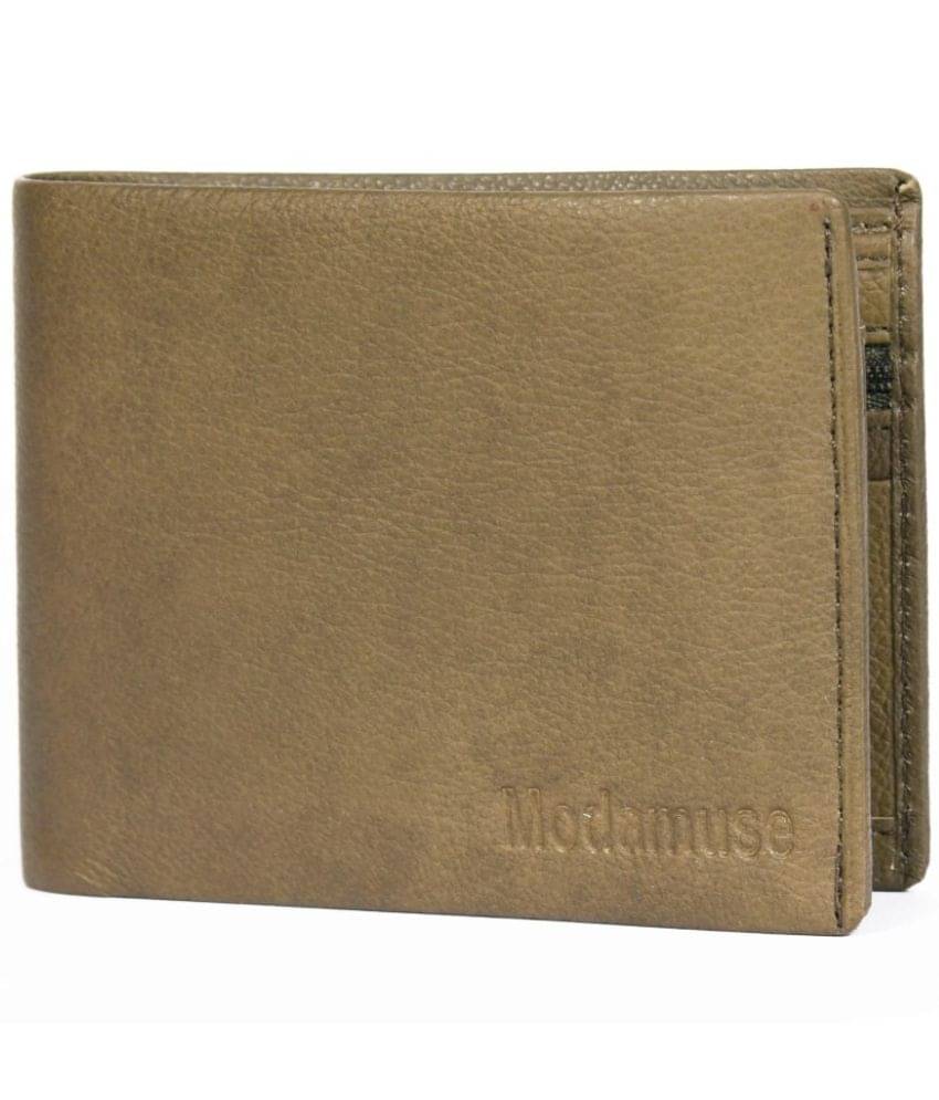     			MODAMUSE Khaki Leather Men's Regular Wallet ( Pack of 1 )